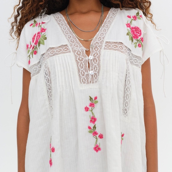 For Love & Lemons Jolene Embroidered Mini Dress Size XSXS / White - Picture 3 of 3